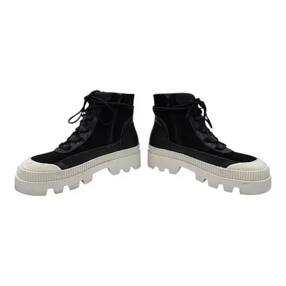 Giani Bini The Change Size 9 Wanderlust Leather/Suede Lug Boots. - Picture 3 of 8